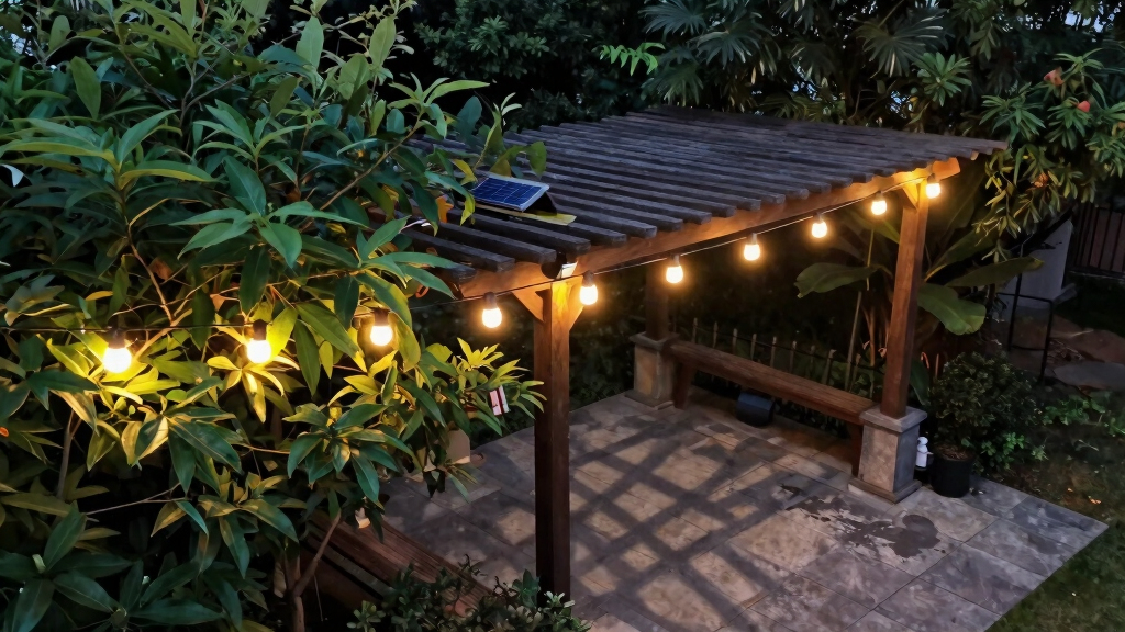 solar-powered outdoor string lights