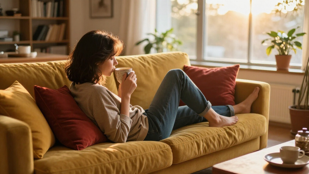 best mustard and red living room decor