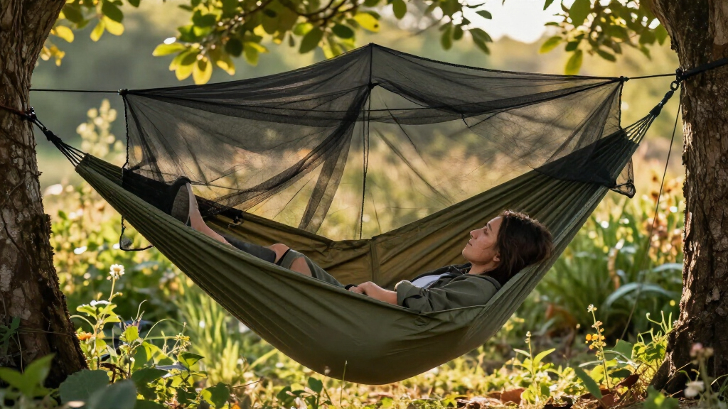 bushcraft hammock with bug net