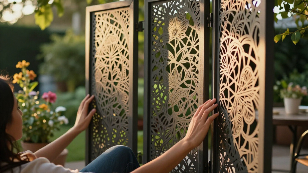privacy screen panels outdoor metal
