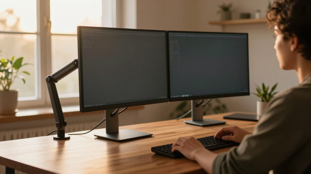 monitor arms for dual screen ai setups