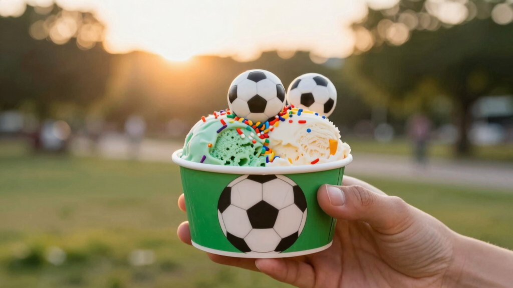 soccer-themed ice cream bowls