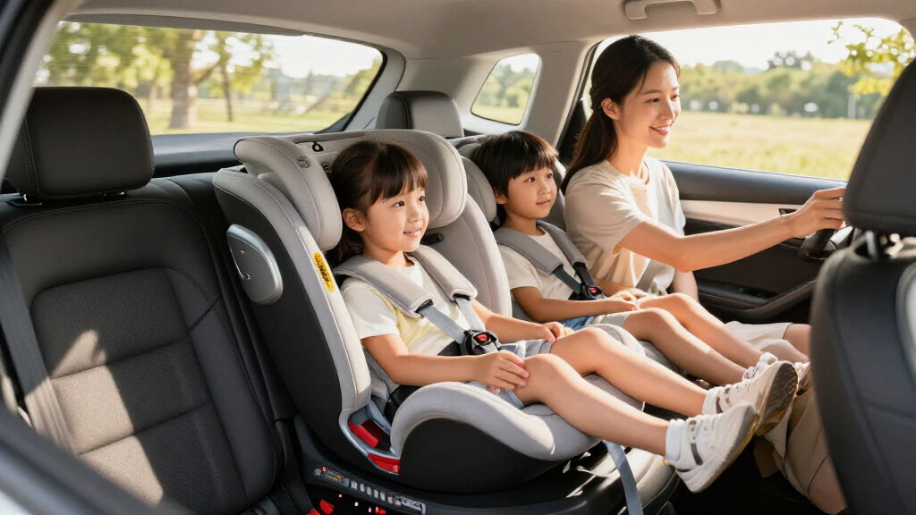 narrow convertible car seat for three across
