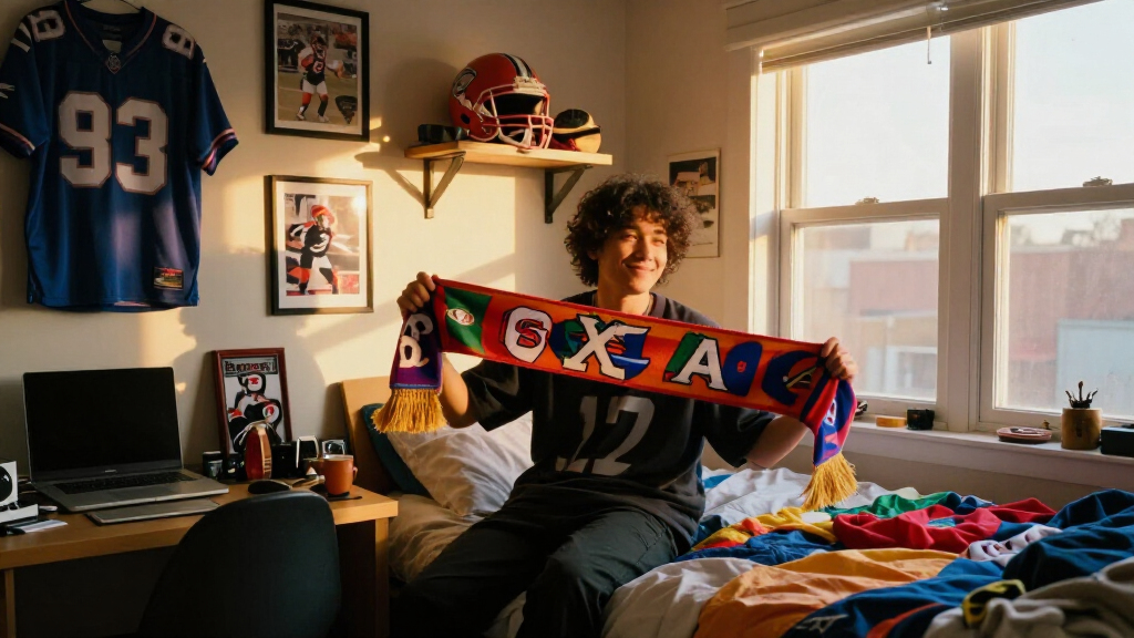 sports fan dorm room decor
