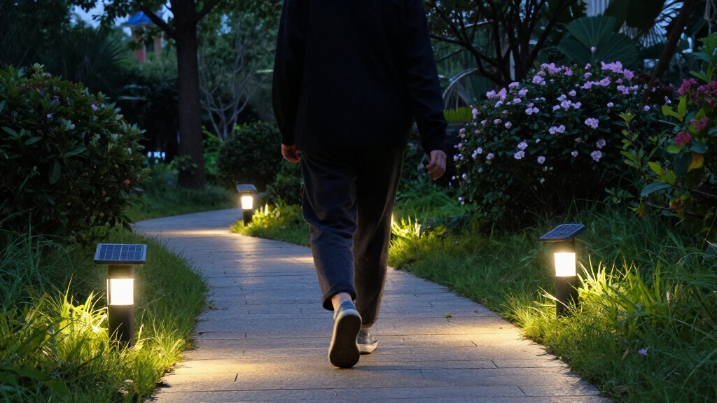 solar landscape lighting with motion sensors