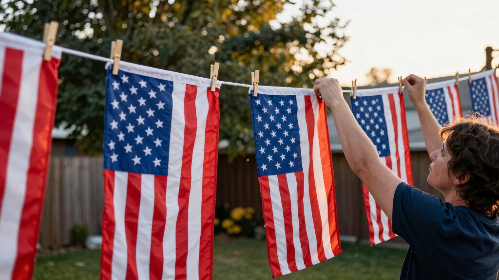 patriotic American flag banners