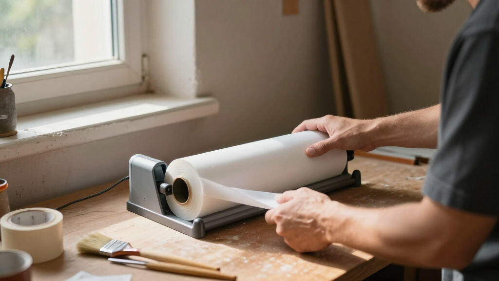 masking paper dispenser for painters