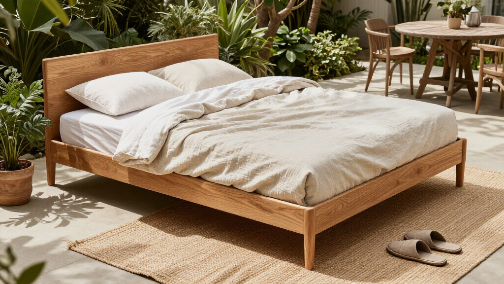 best solid wood bed frame with low odor finish