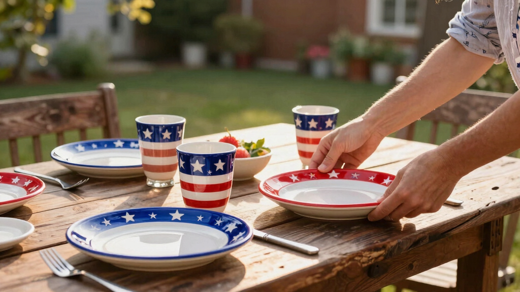 patriotic outdoor dinnerware