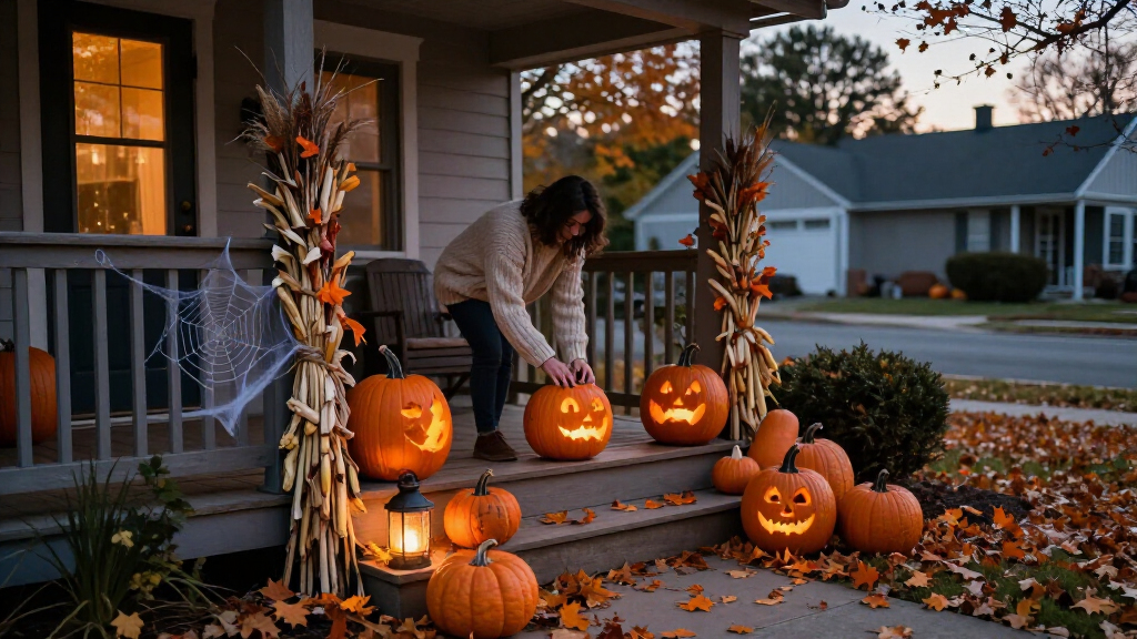 Halloween porch decorations