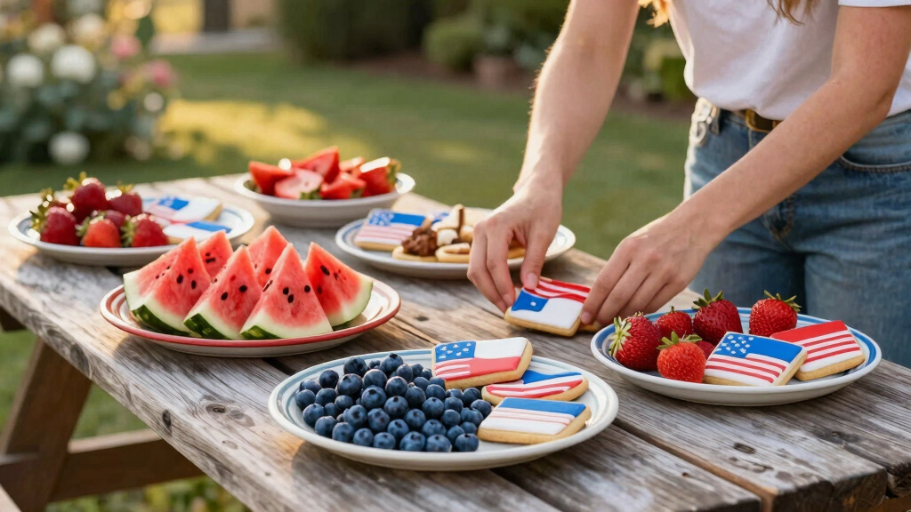 patriotic outdoor serving platters
