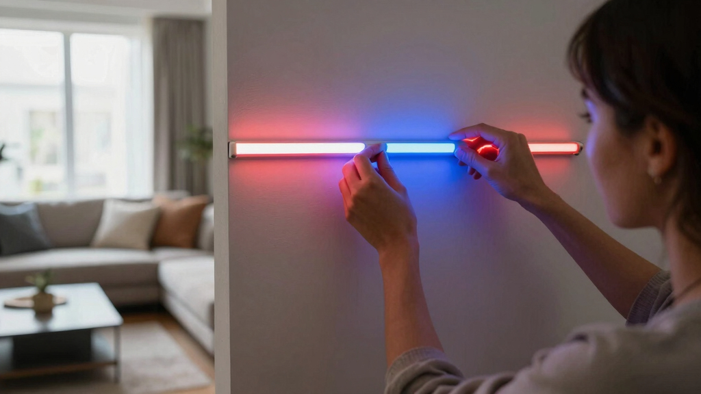 at-home red, white, and blue LED lights