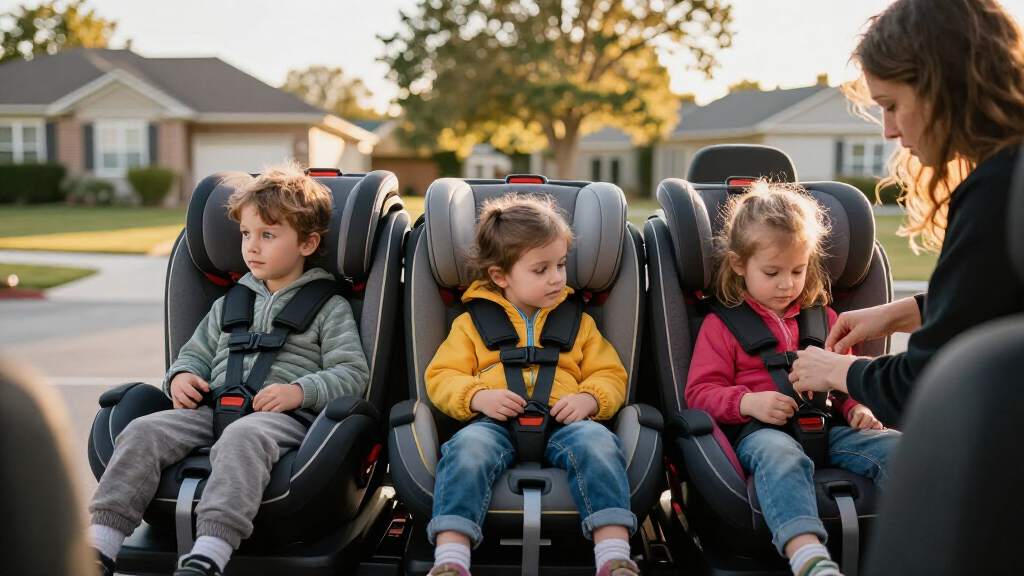 narrow car seat for three across