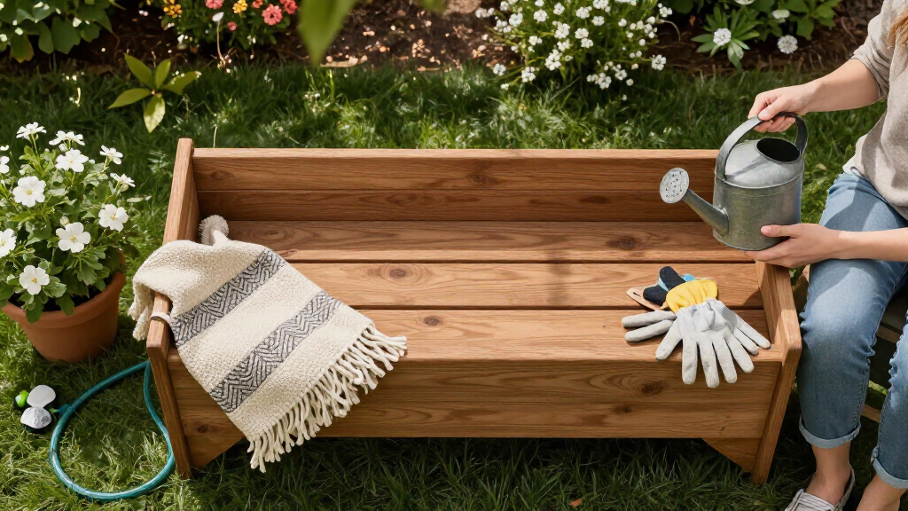 outdoor storage benches