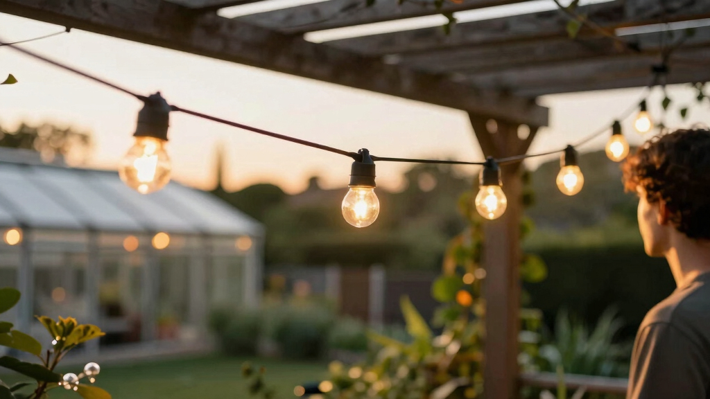 solar-powered outdoor string lights