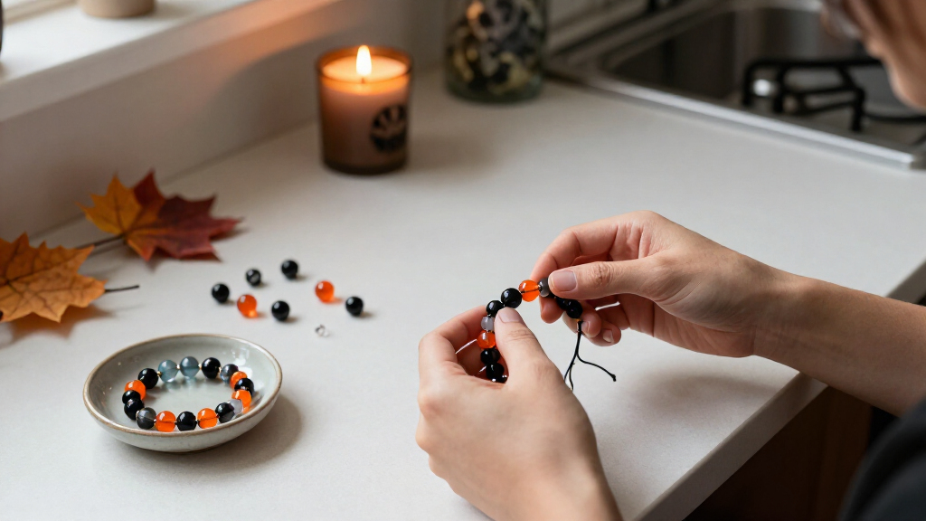 Halloween crystal healing bracelets