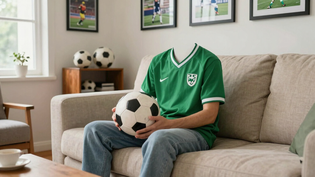 soccer-themed living room decor