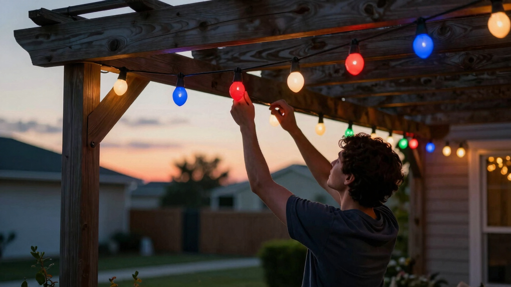 patriotic outdoor string lights
