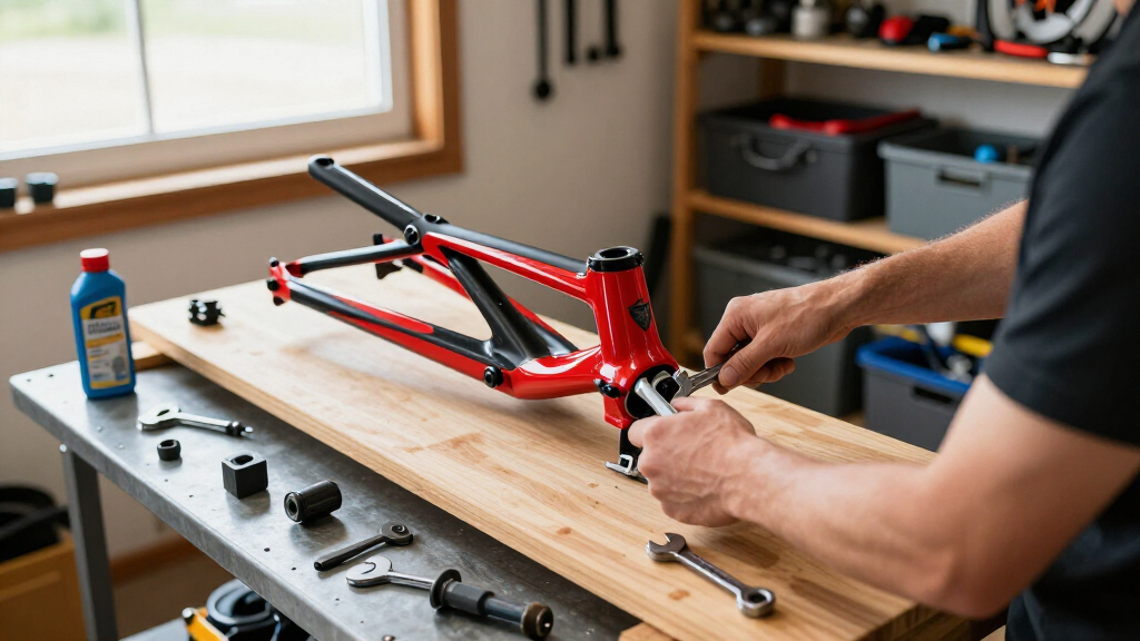 home workbench for bike repair setup