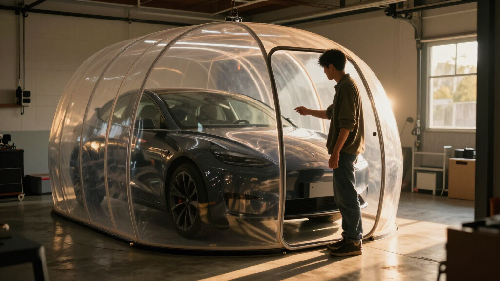 indoor car capsule storage bubble