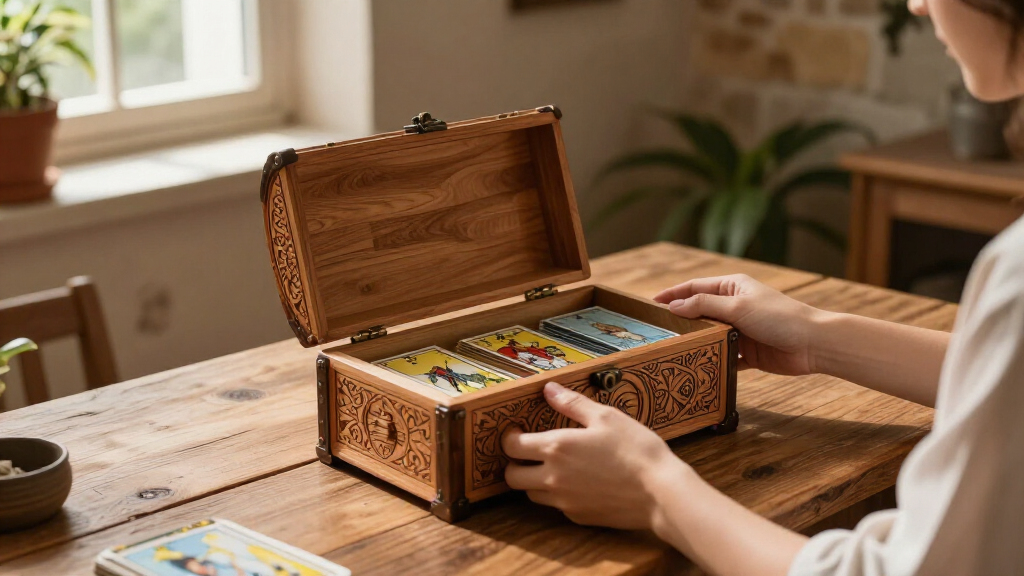 best tarot card storage chest wooden