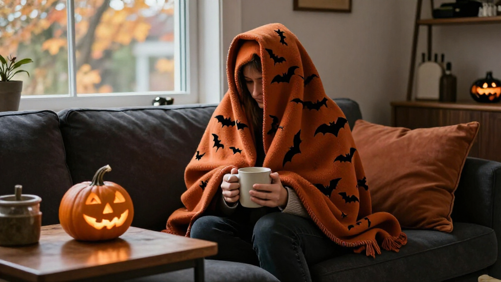 Halloween themed throw blankets