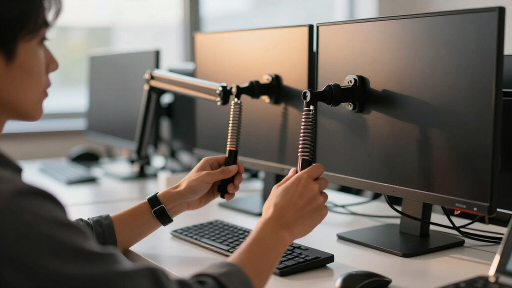 dual monitor arms gas spring