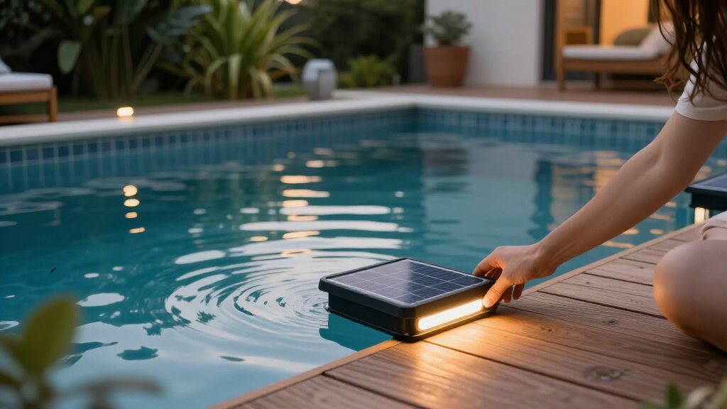 solar-powered floating pool lights