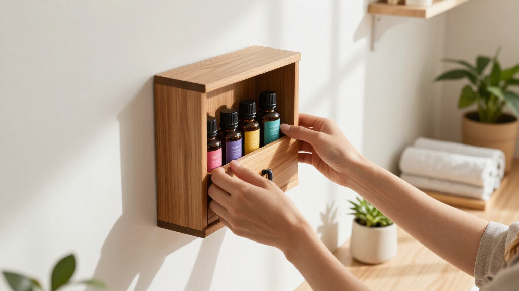 lockable essential oil storage cabinet