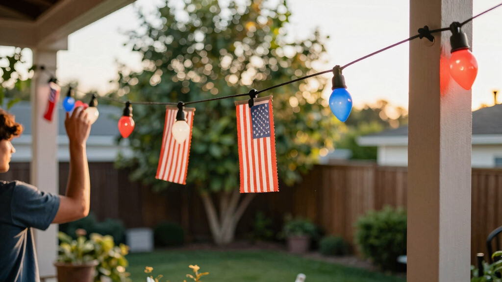 patriotic outdoor string lights