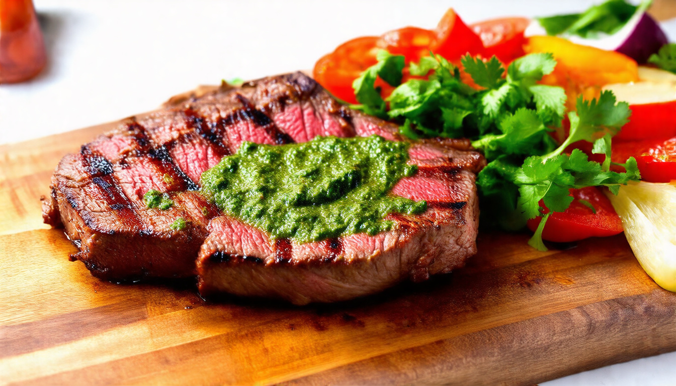 Savor the Flavor: Perfectly Grilled Steak with Zesty Chimichurri Sauce