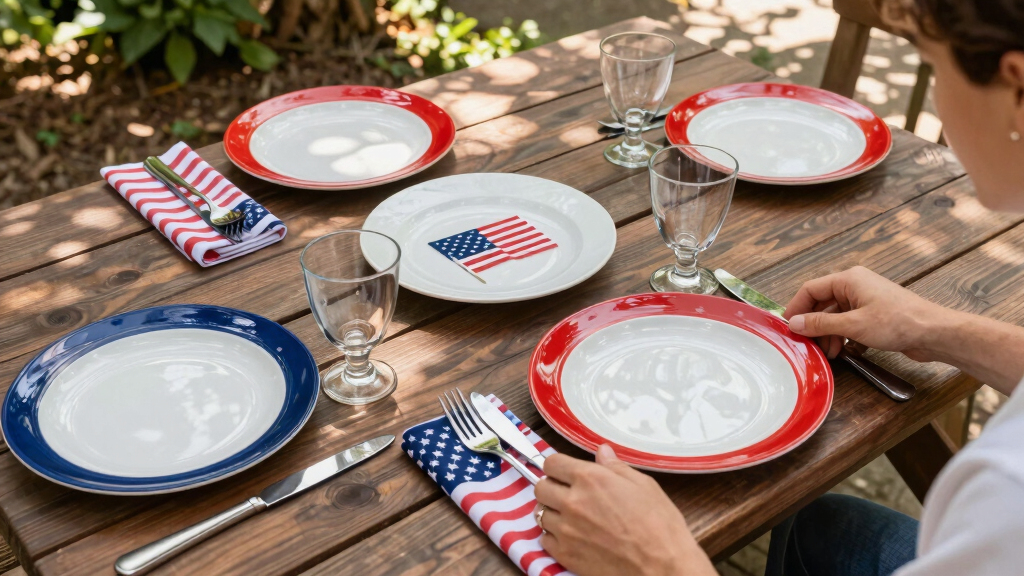 patriotic outdoor dinnerware