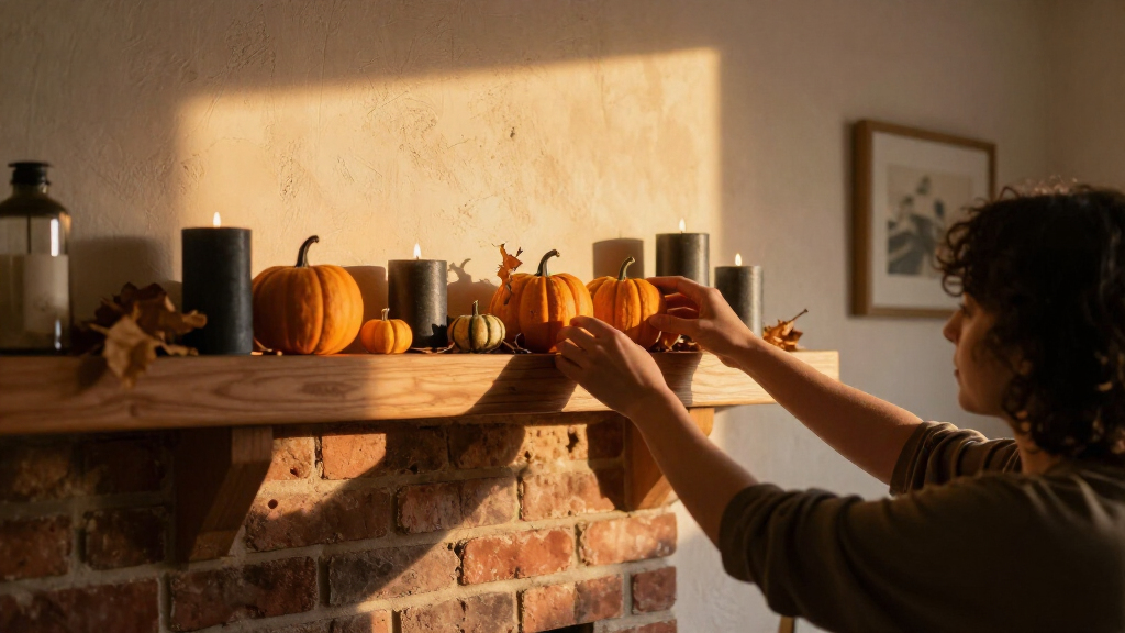 Halloween mantel decorations