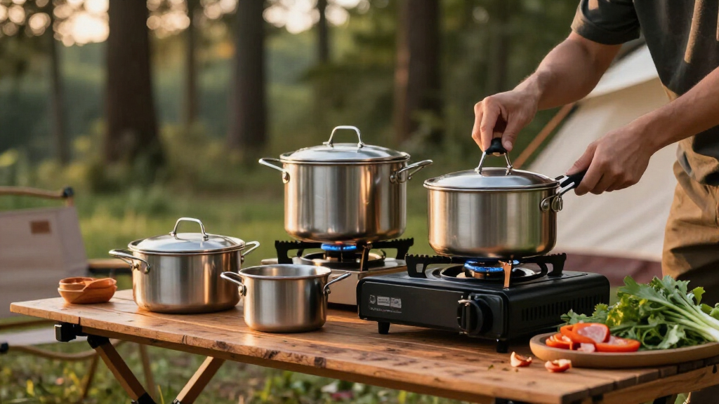 best high-end camping cookware set for campsite cooking on road trips
