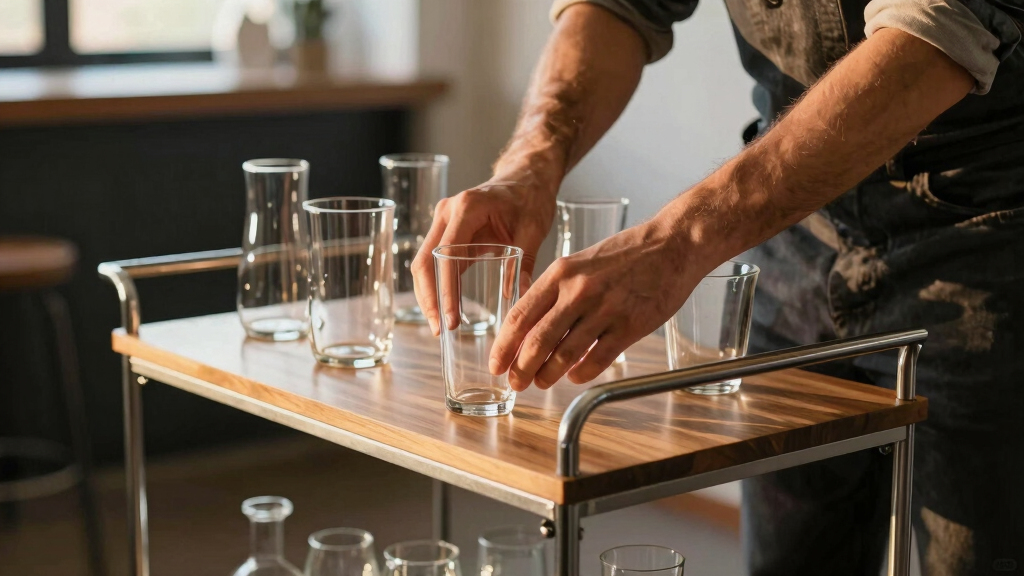 industrial rolling bar cart