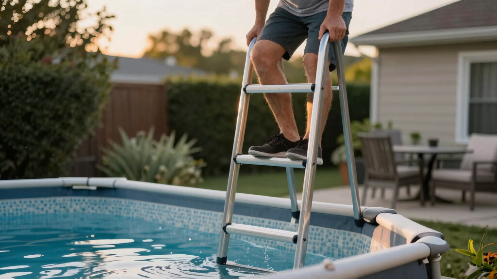 best above ground pool ladder system
