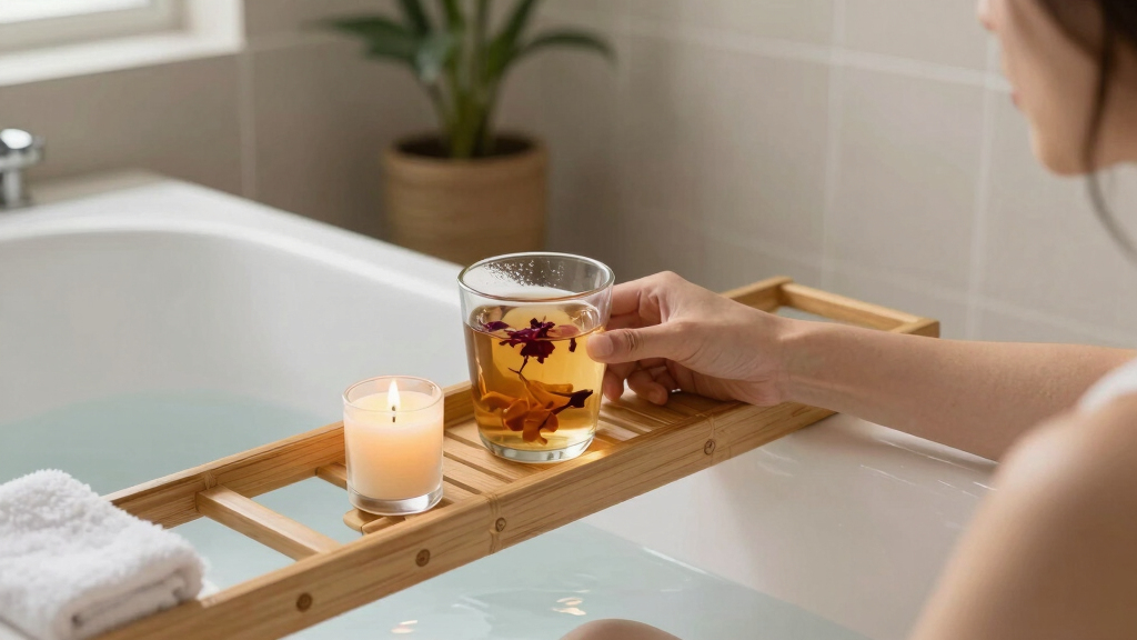 best bamboo bathtub caddy luxury