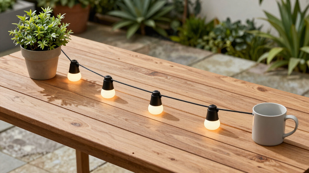 solar-powered outdoor string lights