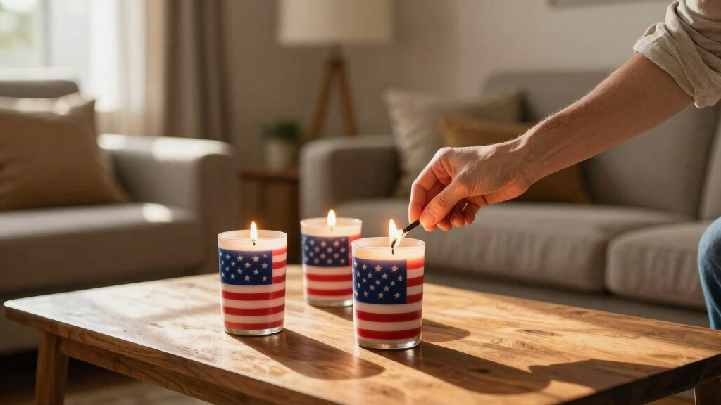 patriotic American flag candles