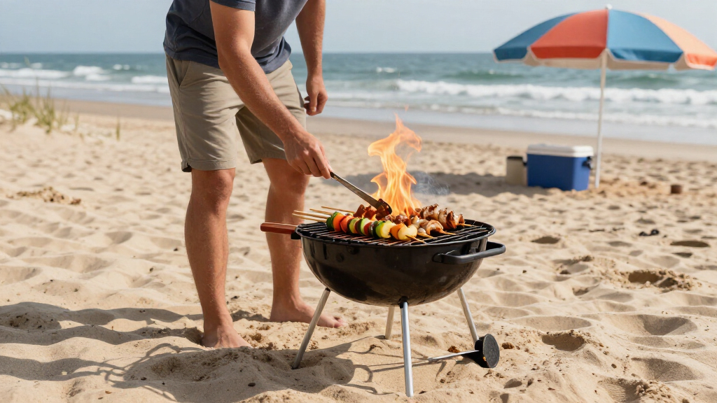 portable propane grill for beach cookouts
