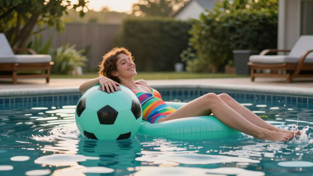 inflatable soccer ball pool float