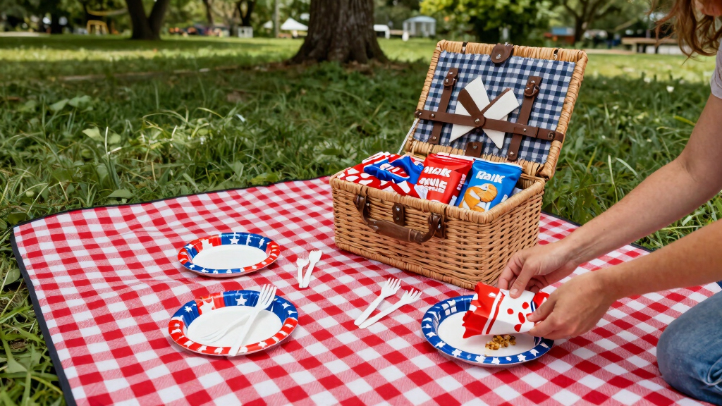patriotic outdoor family picnic supplies
