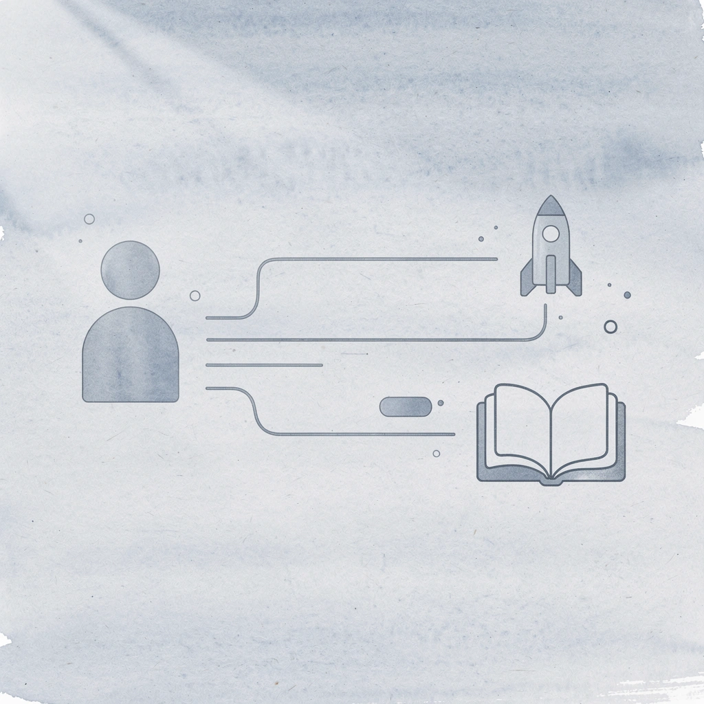 Icon showing a single path splitting into two directions representing complex software decision-making