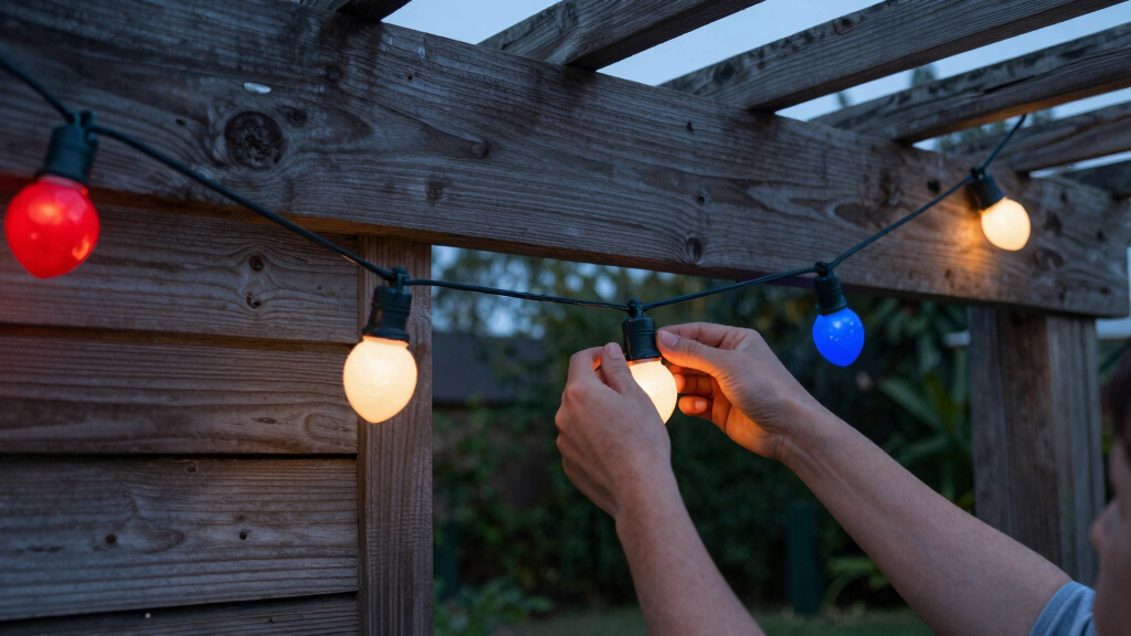 patriotic outdoor string lights