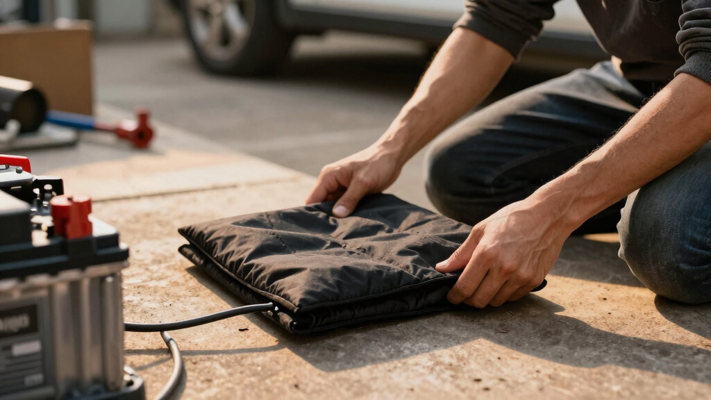 vehicle battery warmer pad