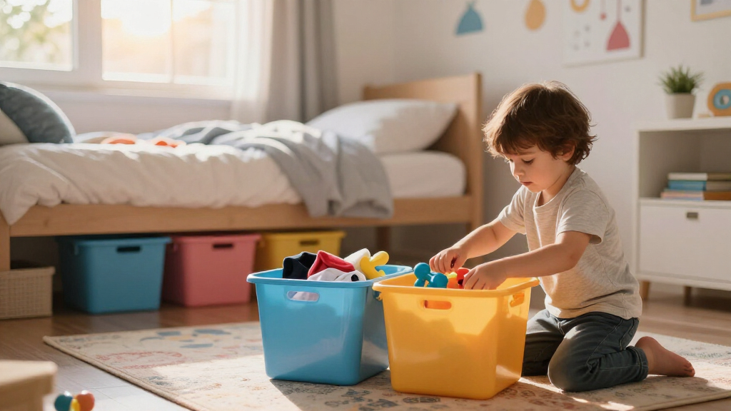 kids dorm room organization bins