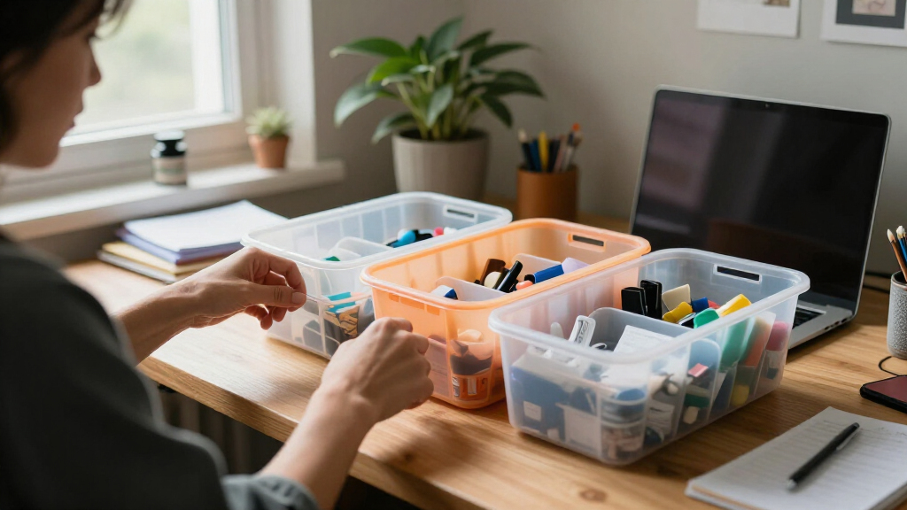 desk organization bins