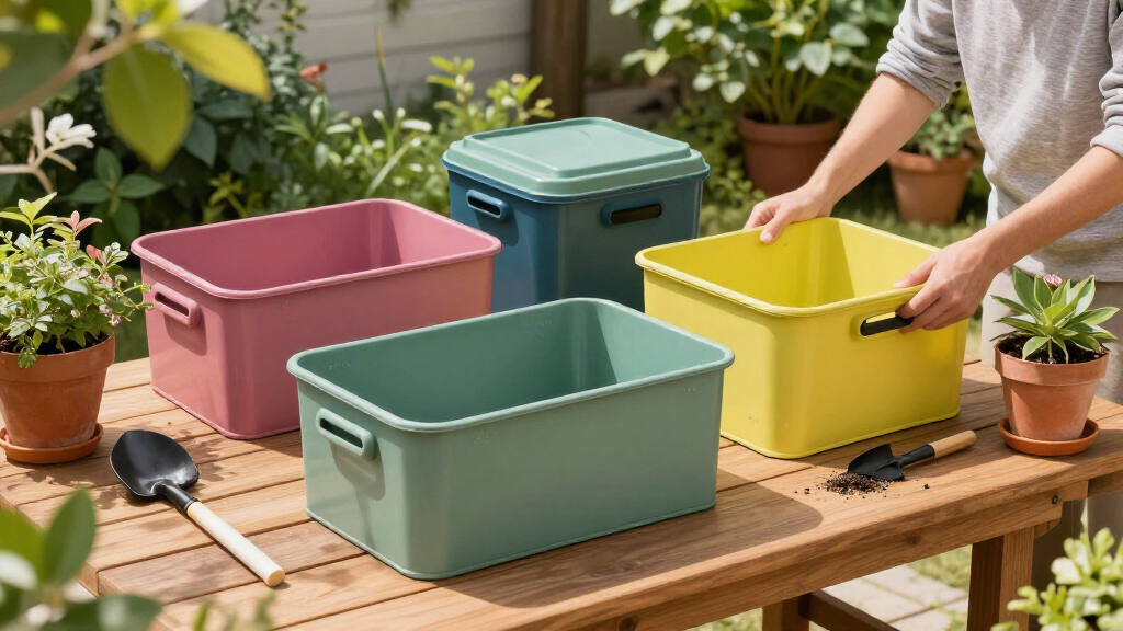 garden organization storage bins
