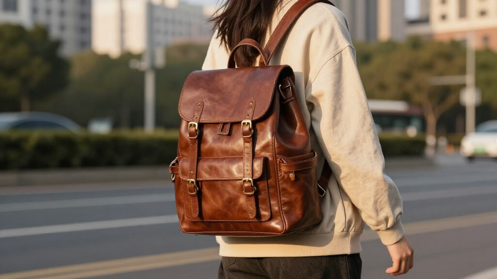 luxury leather backpacks for students