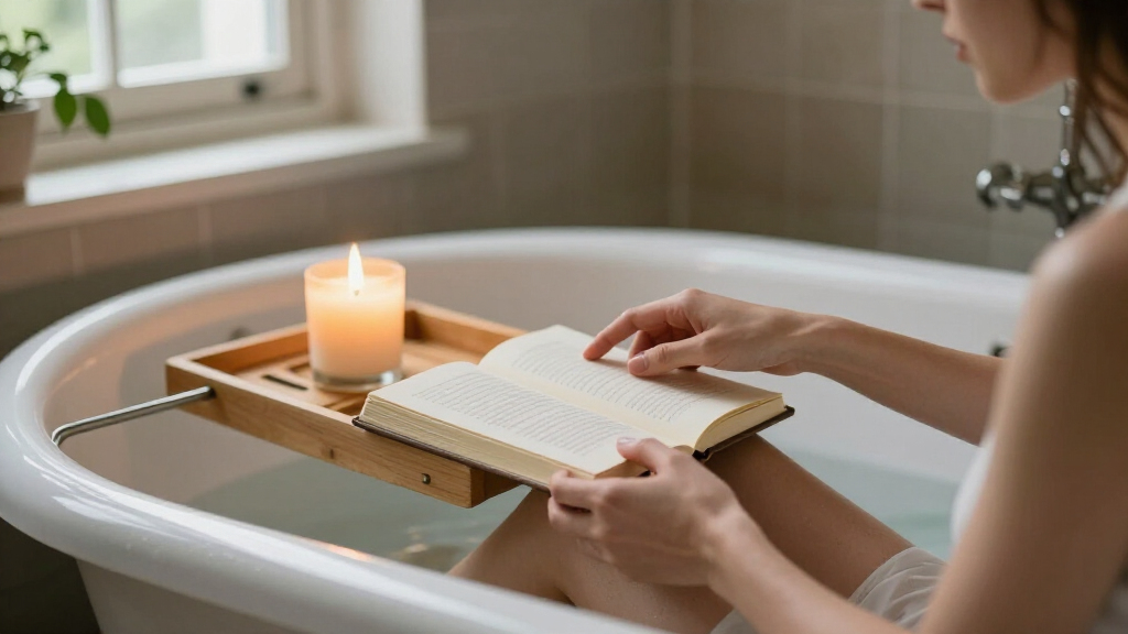 bathtub caddies for candle and journal time